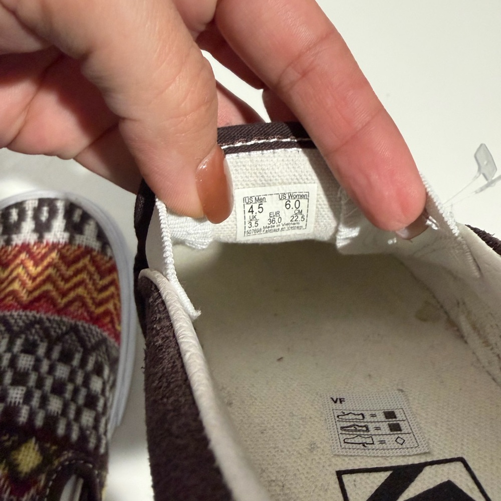 Vans Classic‎ Slip On Fair Isle Brown Multicolor Slip-On Sneakers - Picture 8 of 8